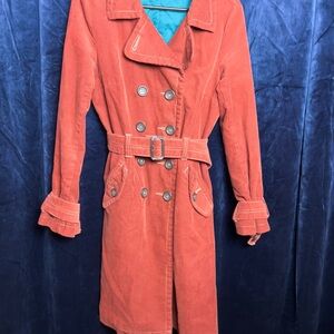 Boden Rust Corduroy Trench Coat